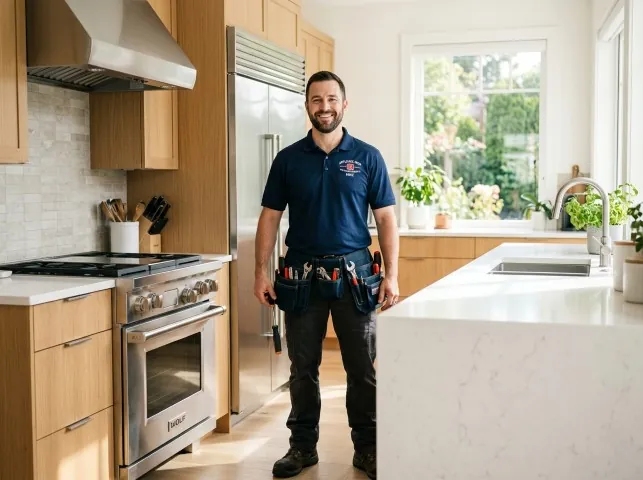 Appliance Repair Hero technician in a Bourbonnais, IL kitchen after an appliance repair